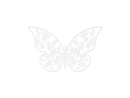 White paper decorations Butterflies, 6.5 x 4cm, 10 pcs.
