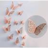 3D butterflies 12 pcs. Rose Gold / pink gold / / metallic