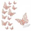 3D butterflies 12 pcs. Rose Gold / pink gold / / metallic