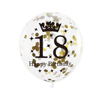 A set of balloons for 18th birthday, black and gold, 6 items