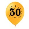 A set of balloons for 30th birthday, black and gold, 30cm, 10pcs