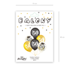 A set of balloons for 50th birthday, black and gold, 30cm, 6 pcs