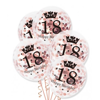 Balloons Transparent from Confetti Rose Gold on 18th birthday, 30cm, 100 pcs