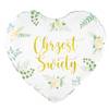 Baptism foil balloon, white-green 45 cm