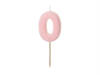 Birthday candle 0, pink, 5,5cm