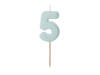 Birthday candle 5, bright blue, 5,5cm