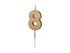 Birthday candle 8, gold, 5,5cm