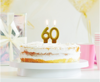 Candle on the 60th birthday cake, number "60"