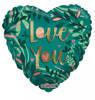 Eco Balloon Foil Heart Boho, I Love You, 46cm