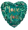 Eco Balloon Foil Heart Boho, I Love You, 46cm