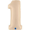 Foil Balloon Number 1, Cream Satin 66cm Grabo