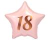 Foil Balloon, Pink Star 18th birthday, 44 cm