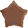 Foil Balloon - Satin Chocolate Brown Star 46 cm, Grabo