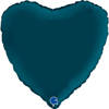 Foil Balloon - Satin Petrol Blue Heart 46 cm, Grabo