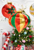 Foil balloon Green bauble red 51x49cm