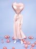 Foil balloon Heart Rose Gold, 61cm, pink gold