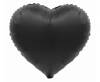 Foil balloon - Heart, matt black, 46 cm