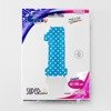 Foil balloon Number 1 in Dotted blue - 102 cm Grabo