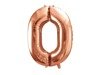 Foil balloon digit '0', 86cm, pink gold