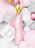 Foil balloon digit 1 with crown, bright pink, 90cm