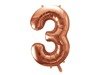 Foil balloon digit '3', 86cm, pink gold