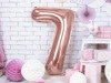 Foil balloon digit '7', 86cm, pink gold