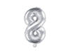 Foil balloon digit 8, 35cm, silver