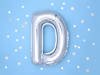 Foil balloon letter D, 35cm, silver