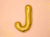 Foil balloon letter J, 35cm, gold