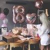 Foil balloons set of 18 digits Birthday Rose Gold rose gold, 86cm