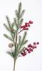 Forest twig with rowan berries and snow-covered cones, 65 cm