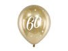 Glossy balloons 60th birthday, gold chrome, 30cm, 6 pcs