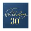 Happy Birthday napkins 30 navy blue 10 pcs.