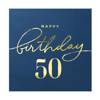 Happy Birthday napkins 50 navy blue 10 pcs.