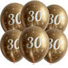 Latex balloons Chrome "30", golden, 30 cm, 50 pcs.