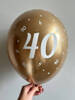 Latex balloons Chrome "40", golden, 30 cm, 10 pcs.