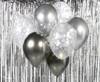 Latex balloons, silver-graphite bouquet 30 cm, 7 pcs.