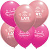 Latex birthday balloons mix pink 10 pcs.