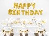 Napkins birthday with a gold inscription Happy Birthday, white, 33cm, 20 pcs.