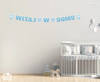 Paper garland Welcome home, blue, 280 cm