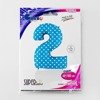 The foil balloon number 2 Turquoise Blue dotted - 102 cm Grabo