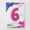 The foil balloon number 6 Fuchsia Purple - 102 cm Grabo