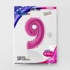 The foil balloon numeral 9 Fuchsia Purple - 102 cm Grabo