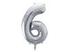 The number 6 Foil balloon, 86cm, silver