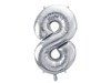 The number 8 Foil balloon, 86cm, silver
