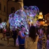 Transparent Bobo balloon with LED lights on a 50cm stick, 1 set.