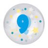 Transparent balloon with blue digit printing 9, 45cm