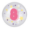 Transparent balloon with pink print number 8, 45cm