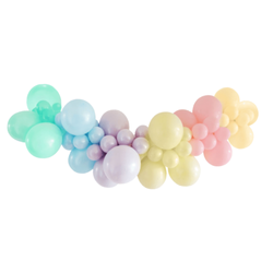 Ballongirlande Makaron, Rainbow Pastell Set, 78 Ballons