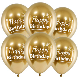 Balloons zum Geburtstag, goldene Chrom, 30cm, 10 Stk.